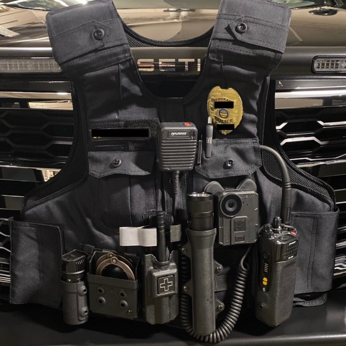 Molle carrier duty gear.  Cuff case, stinger case, flashlight case, XL-200 portable radio case.  Harris radio case. OC case. ZERO9 Holsters. Built to win the fight.