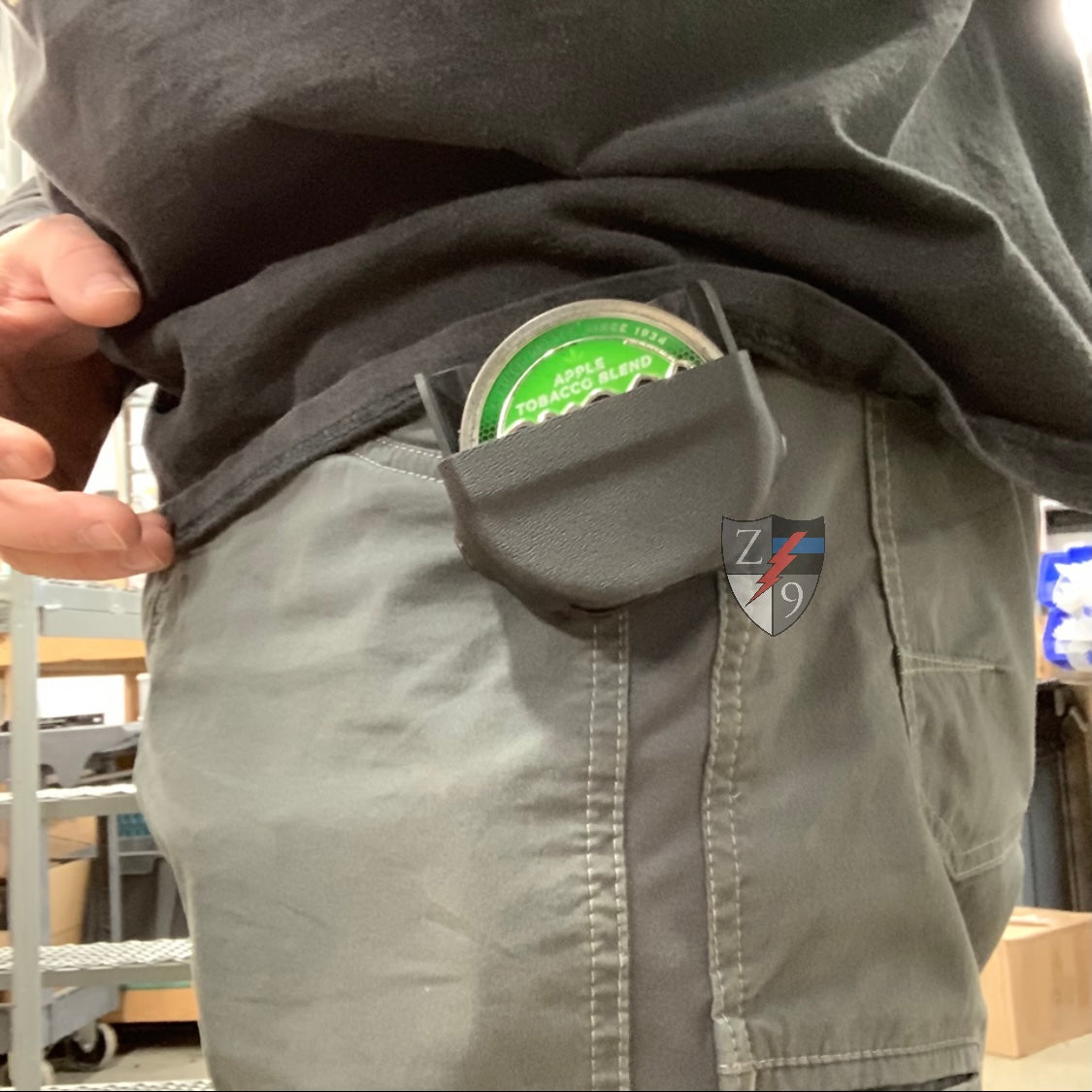 Dip can case with quick clip